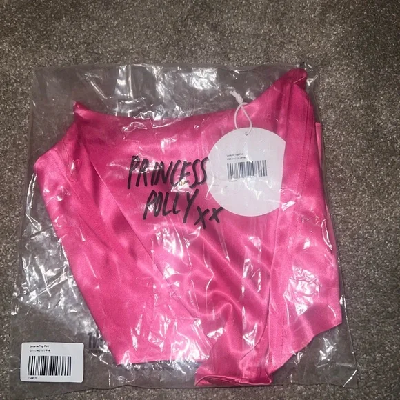 Princess Polly Hot Pink strapless zip up top. Size 6. - Picture 3 of 3